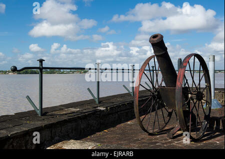 Cannon, Fort Zeelandia, built in 1651, Paramaribo, Suriname Stock Photo