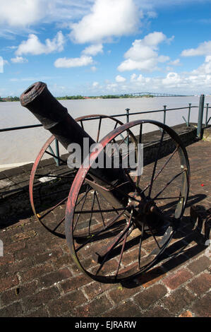 Cannon, Fort Zeelandia, built in 1651, Paramaribo, Suriname Stock Photo