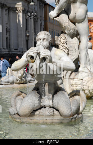 Fontana del Moro, Piazza Navona, Rome. Stock Photo