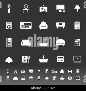 Home furniture icons on gray background, stock vector Stock Vector