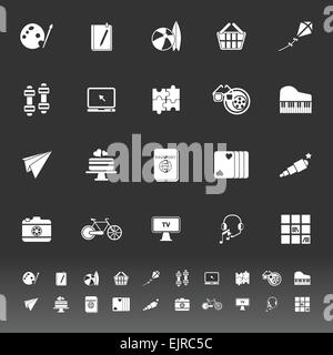Hobby icons on gray background, stock vector Stock Vector