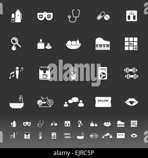 Wellness icons on gray background, stock vector Stock Vector