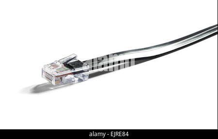 Telephone cable on a white background Stock Photo