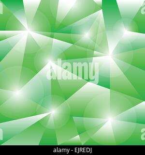 Geometric pattern with green triangles background, stock vector Stock Vector