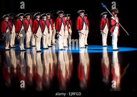 Members of the Old Guard stand in formation during a welcoming ceremony for Army Secretary John McHugh hosted by Army Chief of Staff Gen. George W. Casey Jr. and presided over by Defense Secretary Robert M. Gates on Fort Myer, Arlington, Va., Nov. 2, 2009. McHugh was sworn in as the 21st Army Secretary on Sept. 21, 2009.  Cherie Cullen Stock Photo