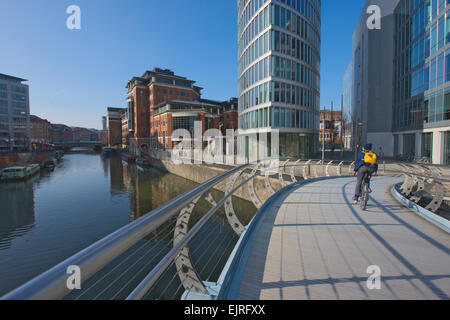 Pedestrian bride over floating harbour Stock Photo