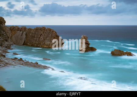 Beach of the Arnia, Liencres, Cantabria, Spain Stock Photo