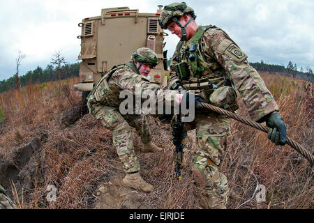 US Army (USA) SPECIALIST (SPC) Daryl Appling, with the 82nd Airborne  Division (AD), 1ST Battalion, Support and Transportation Platoon, Fort  Bragg, North Carolina (NC), carries a group of universal static line snap