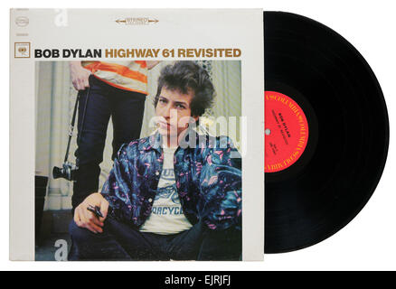 Bob Dylan's Highway 61 Revisited vintage vinyl record, featuring iconic