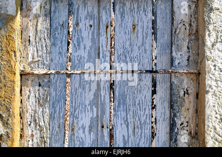 Detail of ruined old window of an old abandoned house Stock Photo