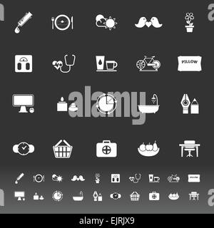Health behavior icons on gray background, stock vector Stock Vector