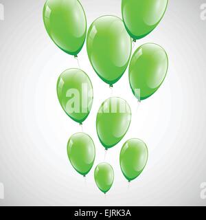 Green balloons with white background, stock vector Stock Vector