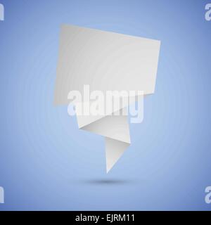 Abstract origami speech background on blue background, stock vector Stock Vector