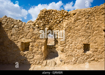 Ancient wall in Masada in Israel Stock Photo