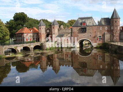 Koppelpoort  a very  well-conserved 15th century city gate and water gate  in the city of  Amersfoort, The Netherlands Stock Photo