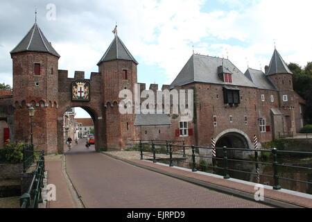 Koppelpoort  a very  well-conserved 15th century city gate and water gate  in the city of  Amersfoort, The Netherlands Stock Photo