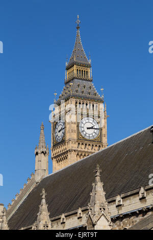 Big Ben (Elizabeth Tower) from the West during the day Stock Photo