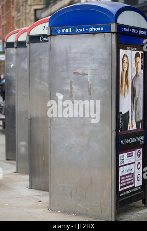 Internet and telephone box on the streets of Manchester Stock Photo