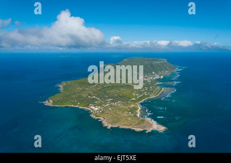 France. Guadeloupe, La Desirade island (aerial view)  // Guadeloupe, ile de la Desirade (vue aerienne) Stock Photo