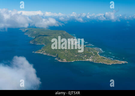 France. Guadeloupe, La Desirade island (aerial view)  // Guadeloupe, ile de la Desirade (vue aerienne) Stock Photo