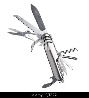 close up of  a multipurpose knife on white background with clipping path Stock Photo