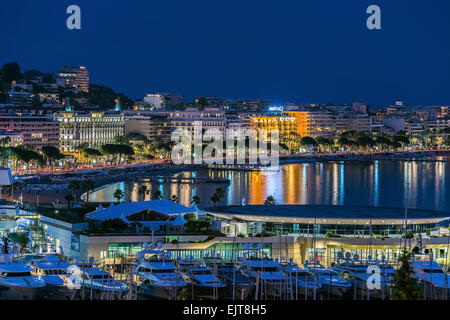 Cannes city blue hour