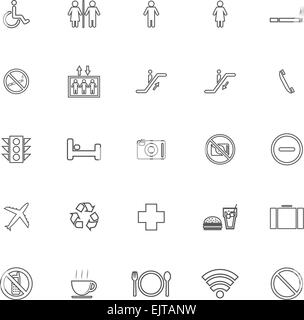 Public line icons on white background, stock vector Stock Vector