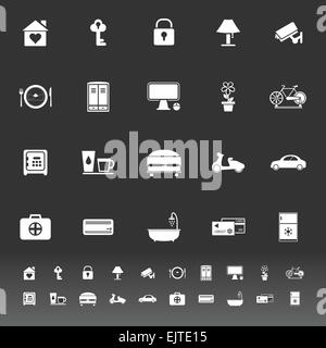 General home stay icons on gray background, stock vector Stock Vector