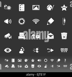 General computer screen icons on gray background, stock vector Stock Vector