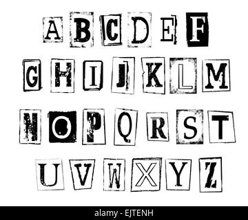 vector illustration of grunge alphabet - letters - type Stock Vector