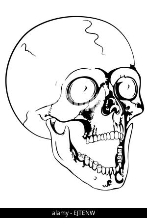Vector illustration of the screaming skull Stock Vector