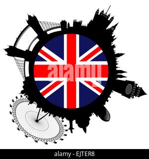 Vector illustration of the London skyline looks like ring Stock Vector