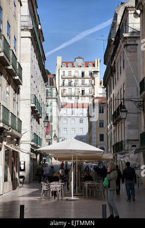 Baixa-Chaido Neighbourhood in Lisbon - Portugal Stock Photo