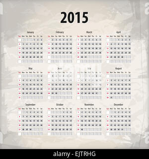 2015 calendar on textured background Stock Photo