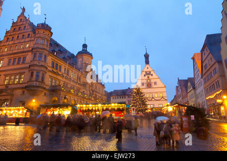 Christmas Market, Rothenburg ob der Tauber, Germany Stock Photo