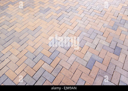 Floor pavers in a path, detail of a pavement to walk, textured background Stock Photo