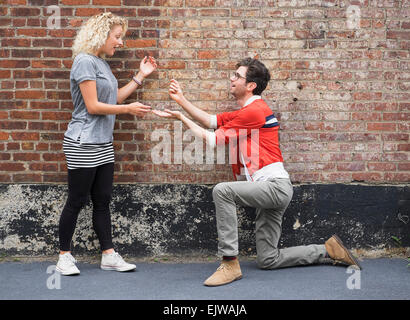 Man proposing to woman Stock Photo