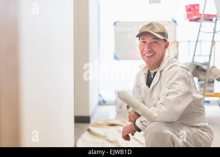 Portrait of smiling manual worker Stock Photo