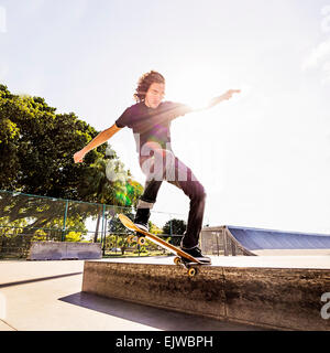 USA, Florida, West Palm Beach, Man skating in skatepark Stock Photo