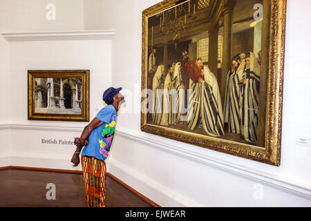 Johannesburg South Africa,Joubert Park,Johannesburg Art Gallery,JAG,art museum,hall,painting,Carrying the Law,Sir William Rothenstein,Black man men ma Stock Photo