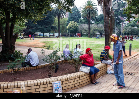 Johannesburg South Africa,African Joubert Park,Central business,District,Black Blacks African Africans ethnic minority,adult adults man men male,woman Stock Photo