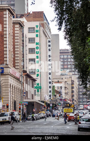 Johannesburg South Africa,Troye Street,buildings,traffic,House of HMS Schoolwear,clothing manufacturer,sign,SAfri150306125 Stock Photo