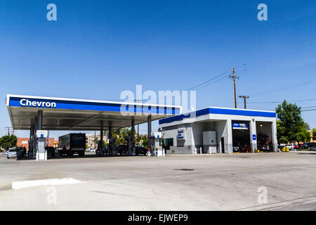 A Chevron gas station in Bakerfield California USA Stock Photo