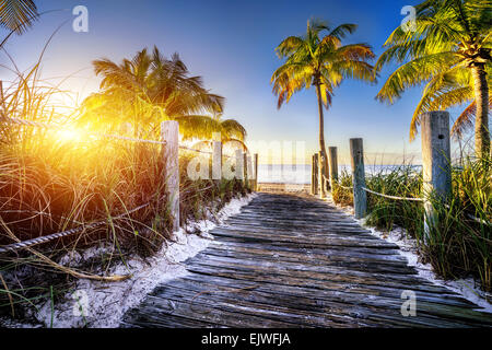 way to the beach in Key West, Miami, Floride, USA Stock Photo