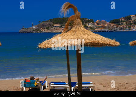 Soller, Beach port, Marina, Mallorca, Majorca, Balearic Islands ...