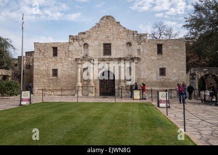 The Alamo Mission in San Antonio, commonly called the Alamo, is the battle site in 1836 Stock Photo