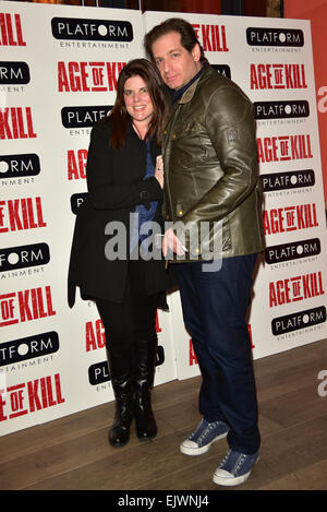 London, UK, 1st April 2015 : Jamie Barber (L) and Claire Barber attended the Age Of Kill - VIP film screening held at The Ham Yard Hotel in London. Photo by © See Li/Alamy Live News Credit:  See Li/Alamy Live News Stock Photo