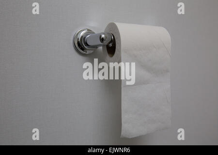 toilet paper roll hanging bathroom Stock Photo