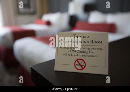 non-smoking room sign hotel Stock Photo