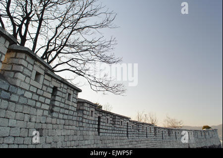 Hanyangdoseong, a fortress wall  in Seoul city in Korea. It was the boundaries of hanyang, Seoul in Joseon dynasty. Stock Photo